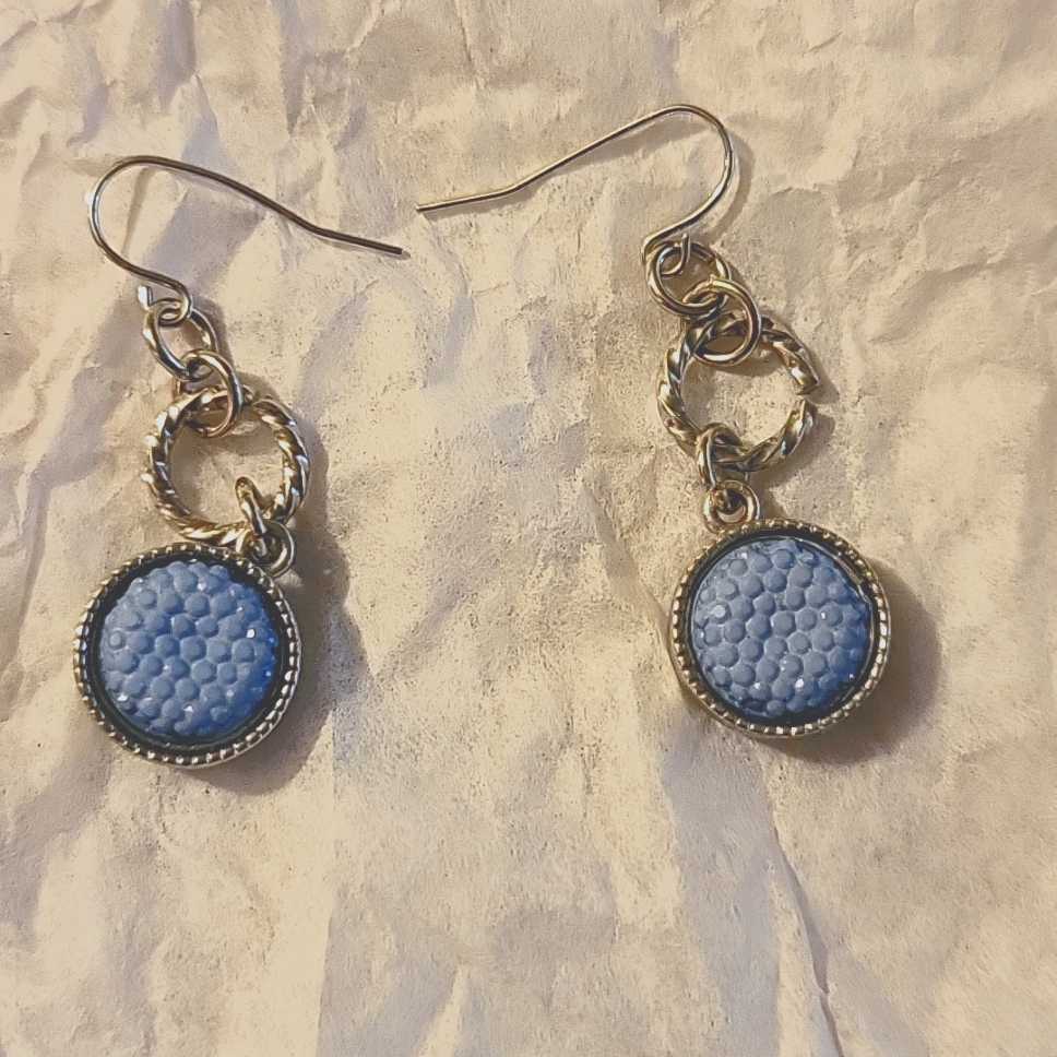 Blue Dangle Earrings 5$